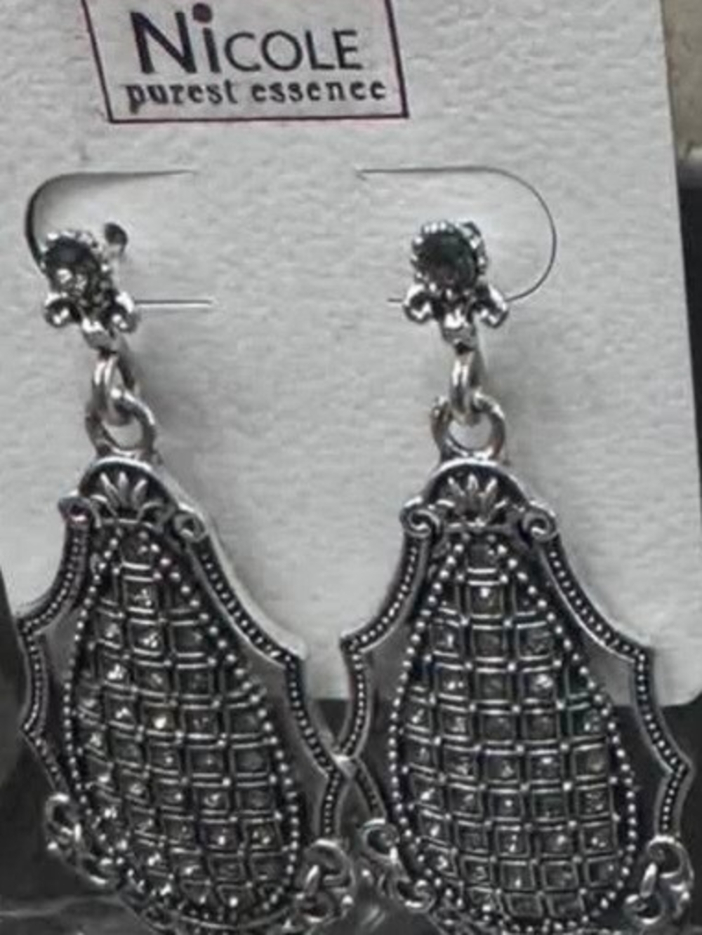 Nicole Silver Ornate Filigree Drop Earrings